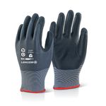 Nitrile Pu Gloves Black/Grey Large