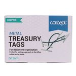 Concept Pkt.100 Metal Treasury Tags 51Mm