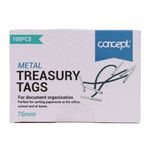 Concept Pkt.100 Metal Treasury Tags 76Mm