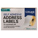 Concept Roll 250 Self Adhesive White Add