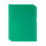 Green Cut Flush Folders Pk100