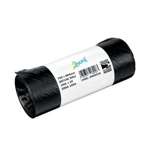 2Work Refuse Sack Roll Black Pk10X20