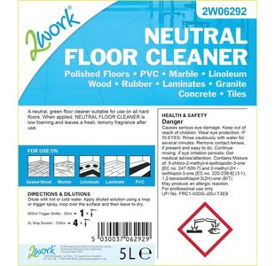 2Work Neutral Floor Cleaner 5Ltr