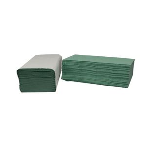2Work V-Fold Towels 1-Ply Grn Pk3600