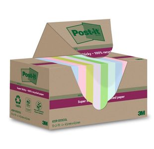 Post-It S/S Recy 47.6X47.6 Ast Pk12