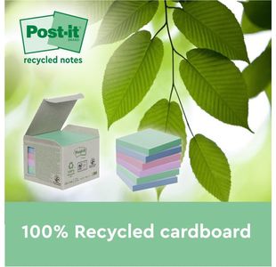 Post-It S/S Recycle 76X76 Asst Pk12