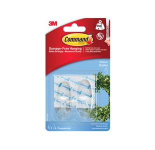 Command Med Hooks Clear Strips Pk2