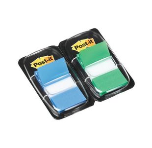 Post-It Green/Blue Index 1In Pk2