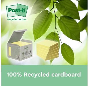 Post-It Rcycld 76X127 100Sh Ylw Pk16