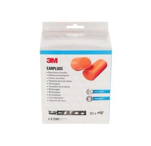 3M Earplugs 1100 Soft Foam Org Pk50