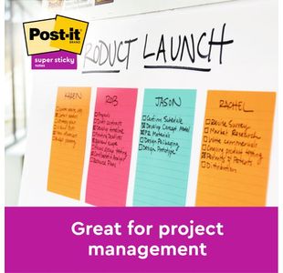 Post-It S/S Lined Notes Carnival Pk3