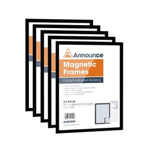 Announce Magnetic Frames A3 Blk Pk5