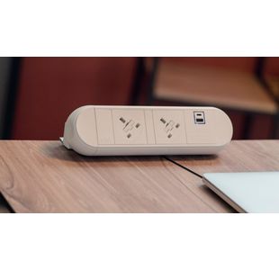 On Desk Power Module 2Xuk Socket Wht