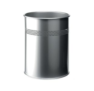 Durable Metal Waste Bin 15L Slver