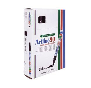 Artline 90 Markers Black Pk12