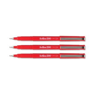 Artline 200 Pens Red Packed Pk12