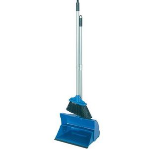 Dp10 Blue Long Hdl Dustpan/Brush