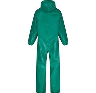 Green Hooded Chemical Coverall L