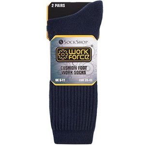 3777 Black Work Socks Pairs 6-11 Pk2