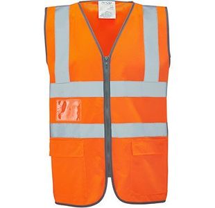 Ultra Orange Zip-Up Hi-Vis Vest L