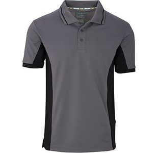Contrast Grey/Black Wicking Polo L