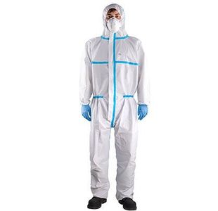 Wht Type 4B/5B/6B Chem Coverall L