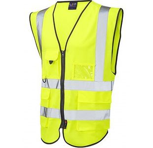 Leo Lynton Ylw Zip-Up Hi-Vis Vest Xl