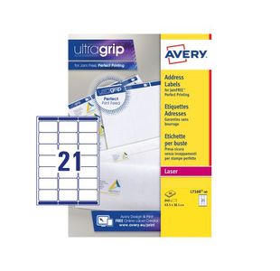 Avery Lsr Add Lbls Wht 21L/Sht Bx 40