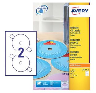Avery 2P/S Ijet Cd Lbls Blk/Wh Bx25