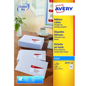 Avery Inkjet Address Label Pk2400