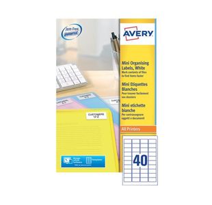 Avery Mini Laser Labels Wht Pk1000