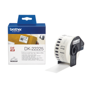 Brother Dk22225 Ppr Label Blk On Wh