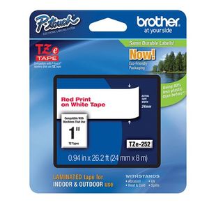 Brother Tze Tpe 24Mmx8M Red/Wht Tpe