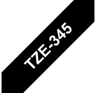 Brother Tze Tpe 18Mmx8M Wht/Blk Tpe