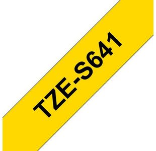 Brother Tze Tpe 18Mmx8M Blk/Ylw Tpe