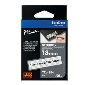 Brother Tze Sec Tpe 18Mm Blk/Wht