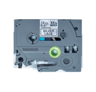 Brother Tze Tpe 12Mmx4M Blk/Slv Lace