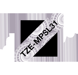 Brother Tze Tpe 12Mmx4M Blk/Slv Lace