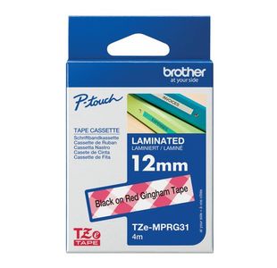 Brother Tze Tpe 12Mm Blk/Red Gingham