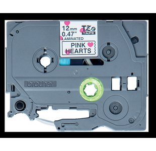 Brother Tze Tpe 12Mm Blk/Pink Hearts