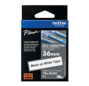 Brother Tze Slf-Lam Tpe 36Mm Blk/Wht