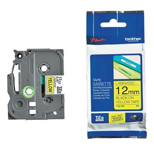Brother Tze Tpe 12Mmx8M Blk/Ylw Tpe
