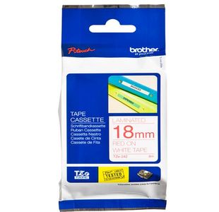 Brother Tze Tpe 18Mmx8M Red/Wht Tpe