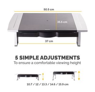 Fellowes Off Suite Std Mon Rsr Bk/Gy