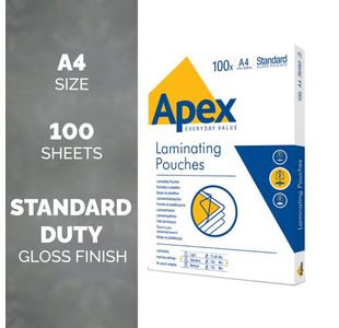 Fellowes Apex A4 Lam Pouch Pk100