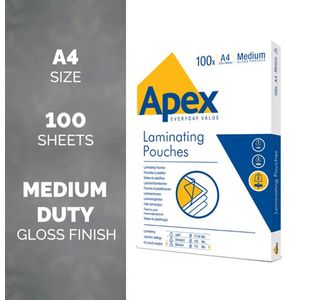Fellowes Apex A4 Lam Pouch Pk100