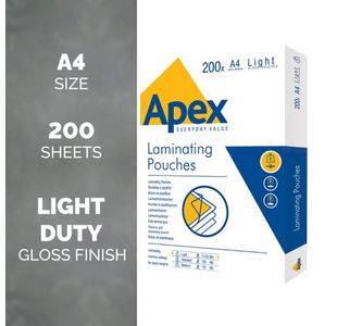 Fellowes Apex A4 Lam Pouch Pk200