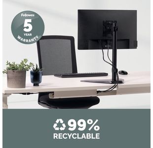 Fellowes Free Stand Monitor Arm Blk