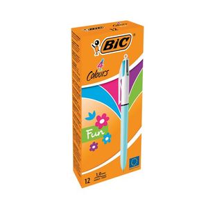 Bic 4 Colours Fashion Ball Pen Pk12