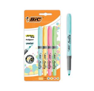 Bic Highlighter Grip Pastel Astd P4